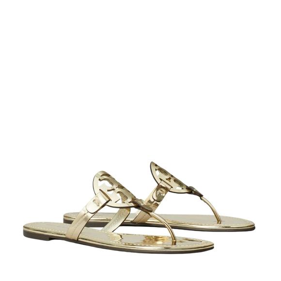NEW TORY BURCH women miller sandals in gold - Picture 1 of 1
